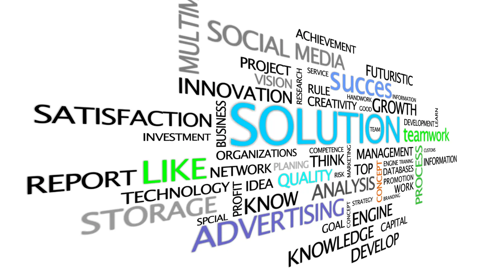 3D perspective word cloud with business and marketing terms on white background for approval workflow