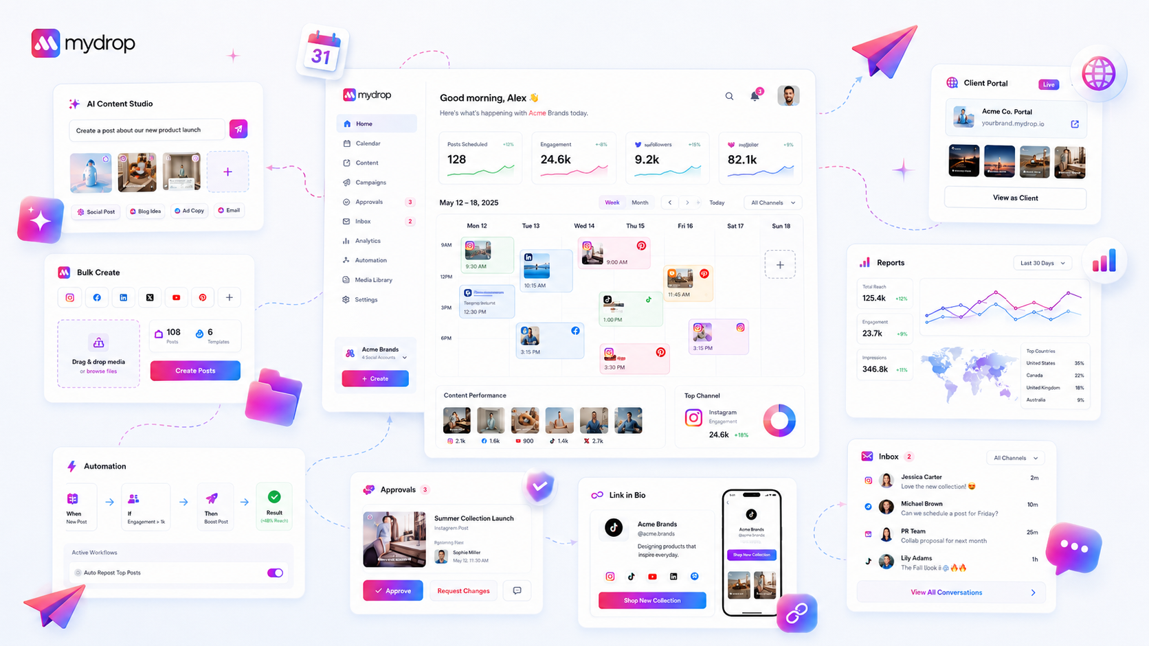 Mydrop Onboarding and Resources feature interface