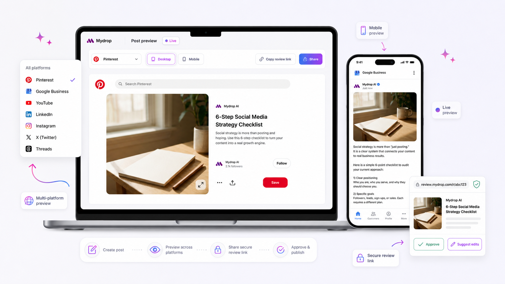 Mydrop Post Composer feature interface