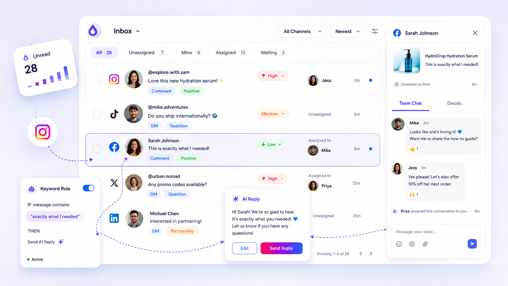 Mydrop Inbox feature interface