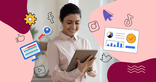 Planning and scheduling social media posts on a visual content calendar.